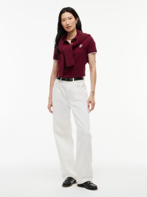 Женские топы Tommy Hilfiger Script Monogram Tipped Polo — фото 2