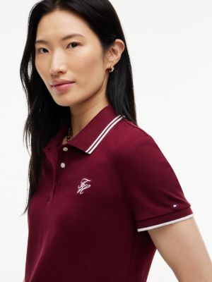 Женские топы Tommy Hilfiger Script Monogram Tipped Polo — фото 3