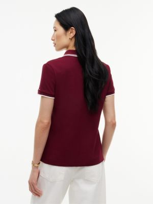 Женские топы Tommy Hilfiger Script Monogram Tipped Polo — фото 4