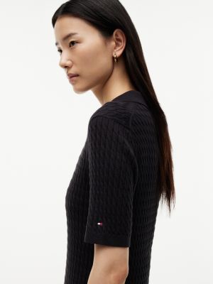 Женские платья Tommy Hilfiger Short-Sleeve Cable Knit Polo Mini Dress — фото 2