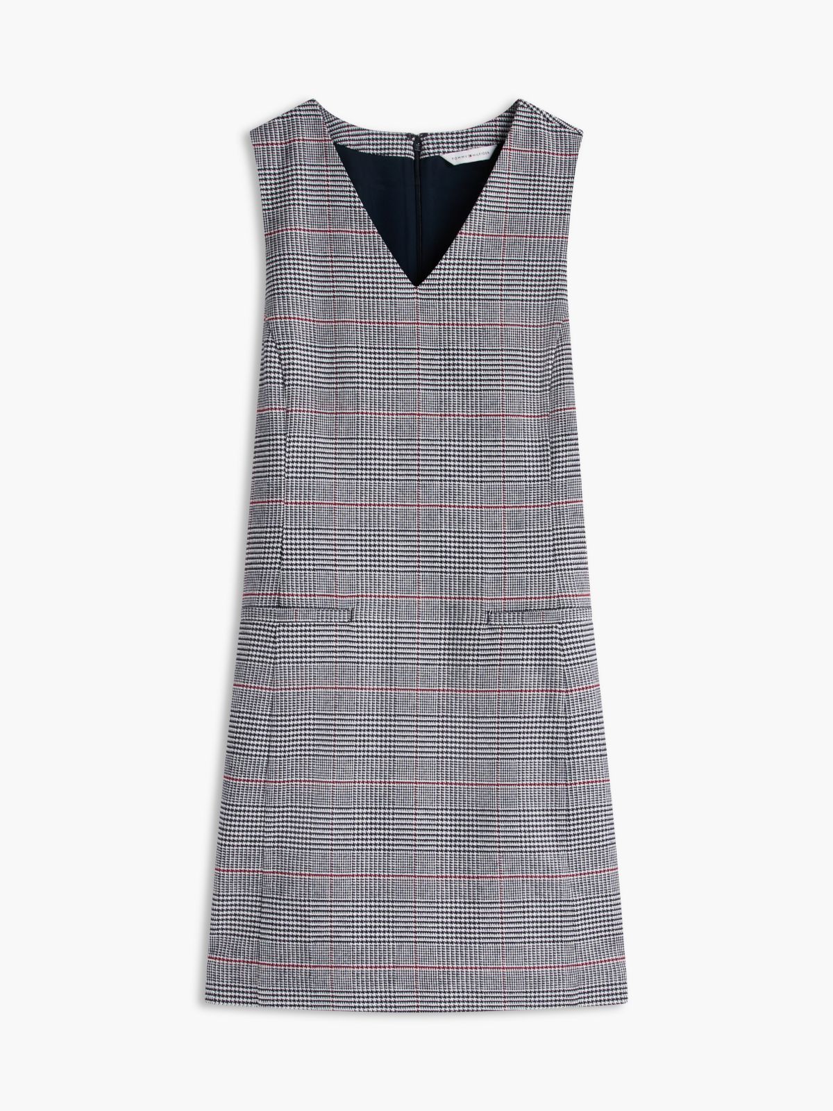 Glen Plaid Sleeveless Mini Dress — Navy Blue
