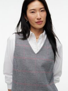 Glen Plaid Sleeveless Mini Dress — Navy Blue 2