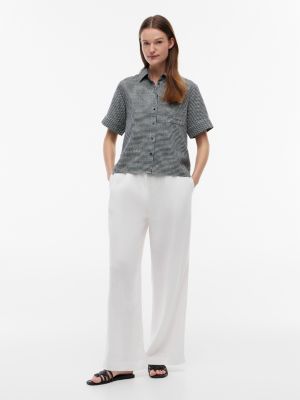 Женские рубашки Tommy Hilfiger Gingham Linen-Blend Shirt — фото 2