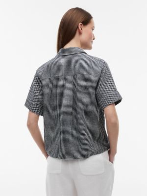 Женские рубашки Tommy Hilfiger Gingham Linen-Blend Shirt — фото 4