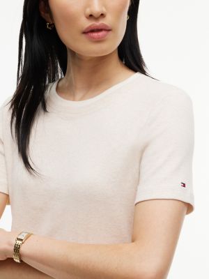 Женские футболки Tommy Hilfiger Ribbed Contrast-Collar T-Shirt — фото 3