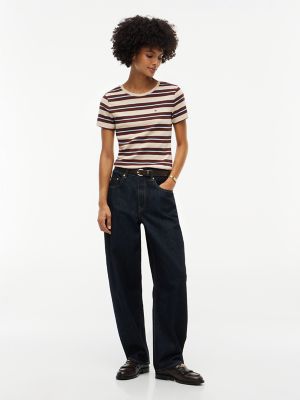 Женская футболка Tommy Hilfiger Striped Favorite, цвет: Бежевый меланжевый разноцветный — фото 2