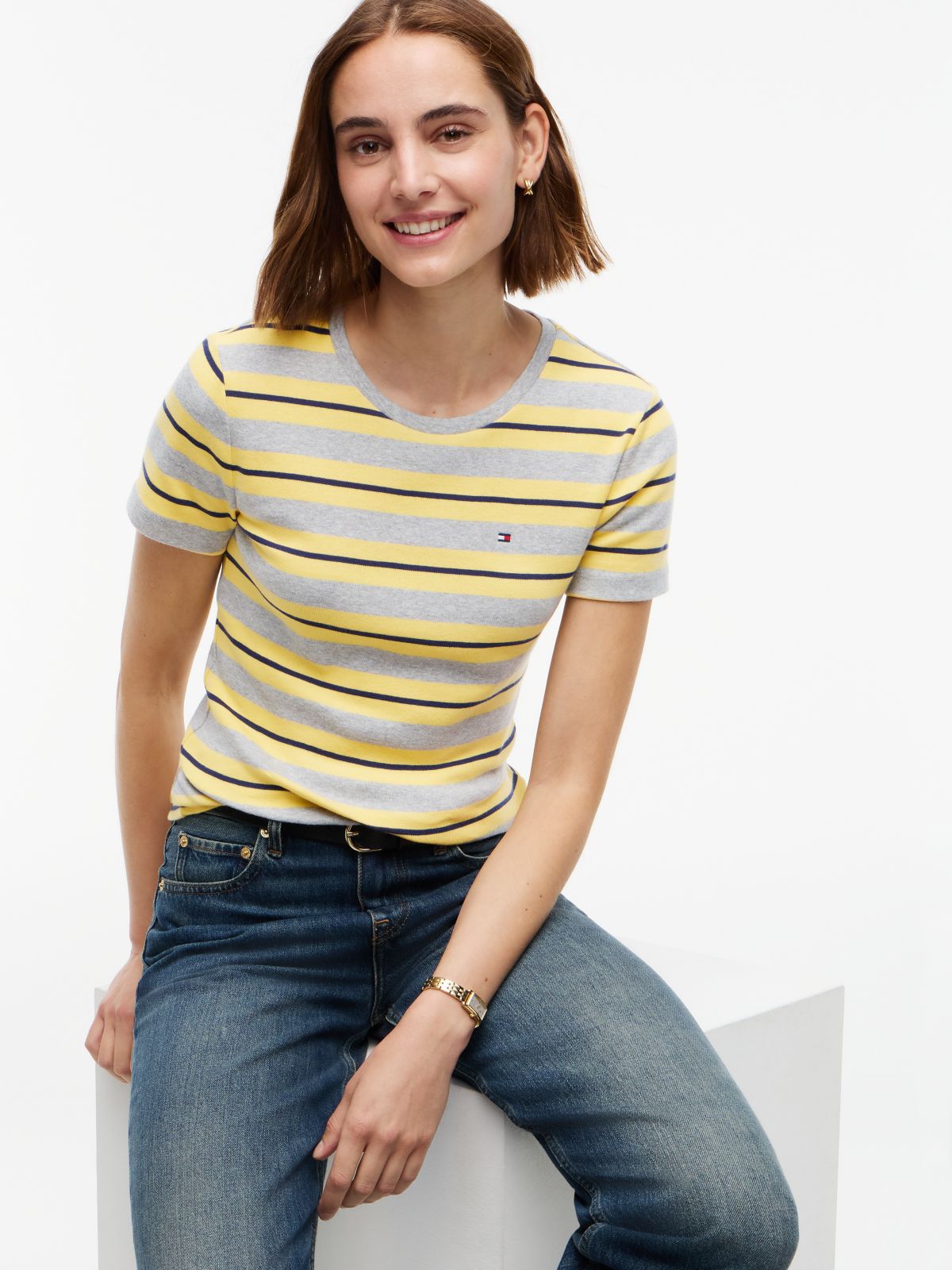 Striped Favorite T-Shirt — Grey Heather