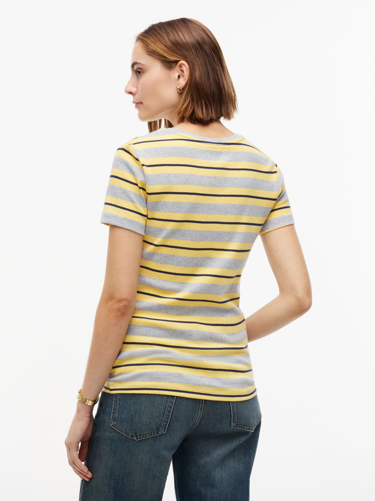 Striped Favorite T-Shirt — Grey Heather