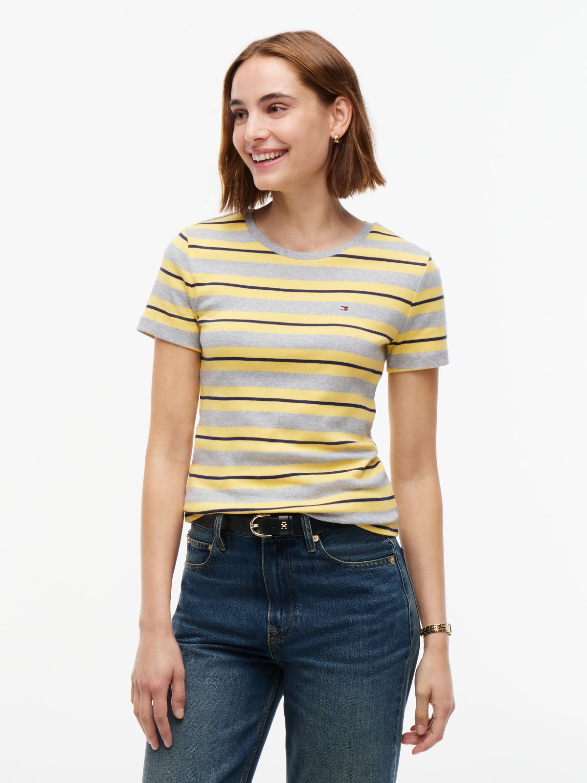 Striped Favorite T-Shirt — Grey Heather
