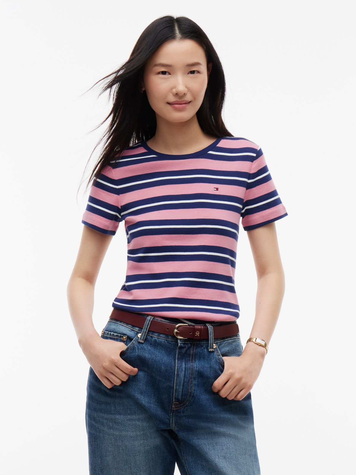 Striped Favorite T-Shirt — Mystic Pink Multi