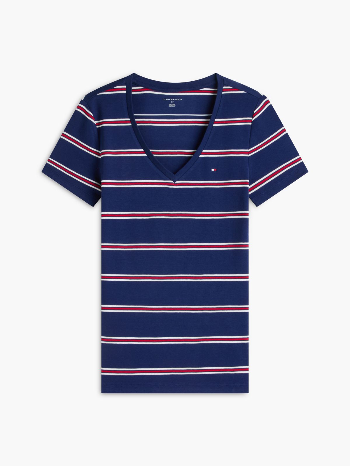 Striped V-Neck Favorite T-Shirt — Preppy Navy