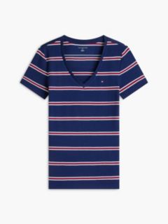 Striped V-Neck Favorite T-Shirt — Preppy Navy 5