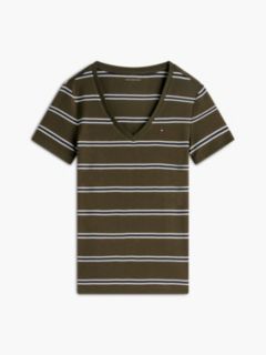 Striped V-Neck Favorite T-Shirt — Platinum Olive 5