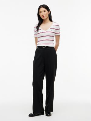 Женские футболки Tommy Hilfiger Slim Fit Striped V-Neck Favorite T-Shirt — фото 2