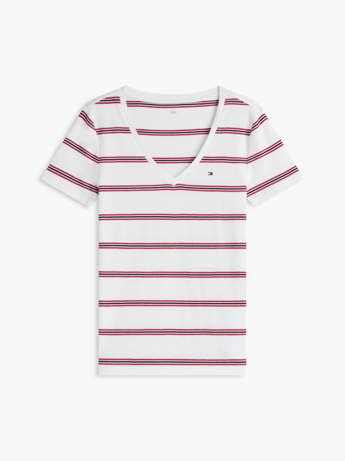 Striped V-Neck Favorite T-Shirt — Ecru