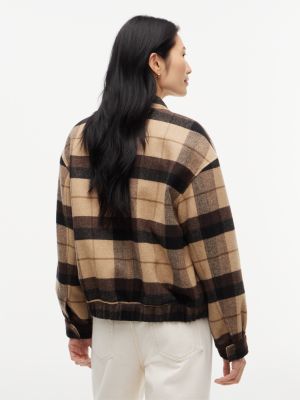 Женская куртка Tommy Hilfiger Heathered Wool-Blend Bomber, цвет: Галечный разноцветный — фото 4
