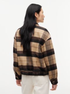 Heathered Wool-Blend Bomber Jacket — Clayed Pebble Multi 4