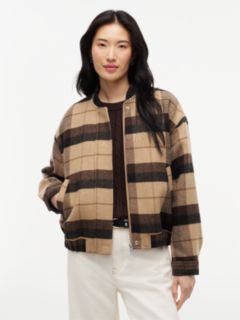 Heathered Wool-Blend Bomber Jacket — Clayed Pebble Multi 1