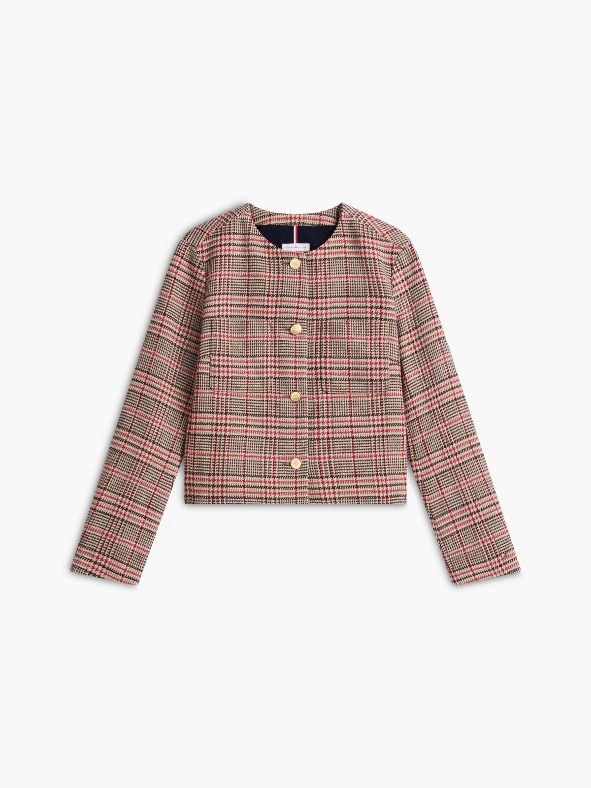 Gold-Button Tweed Lady Jacket — Gulf Sand