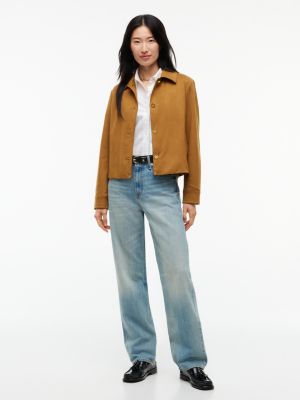 Женская куртка Tommy Hilfiger Gold-Button Faux Suede, цвет: Чистый коричневый — фото 2