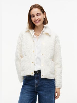 Женская куртка Tommy Hilfiger Gold-Button Teddy Fleece, цвет: Слоновая кость