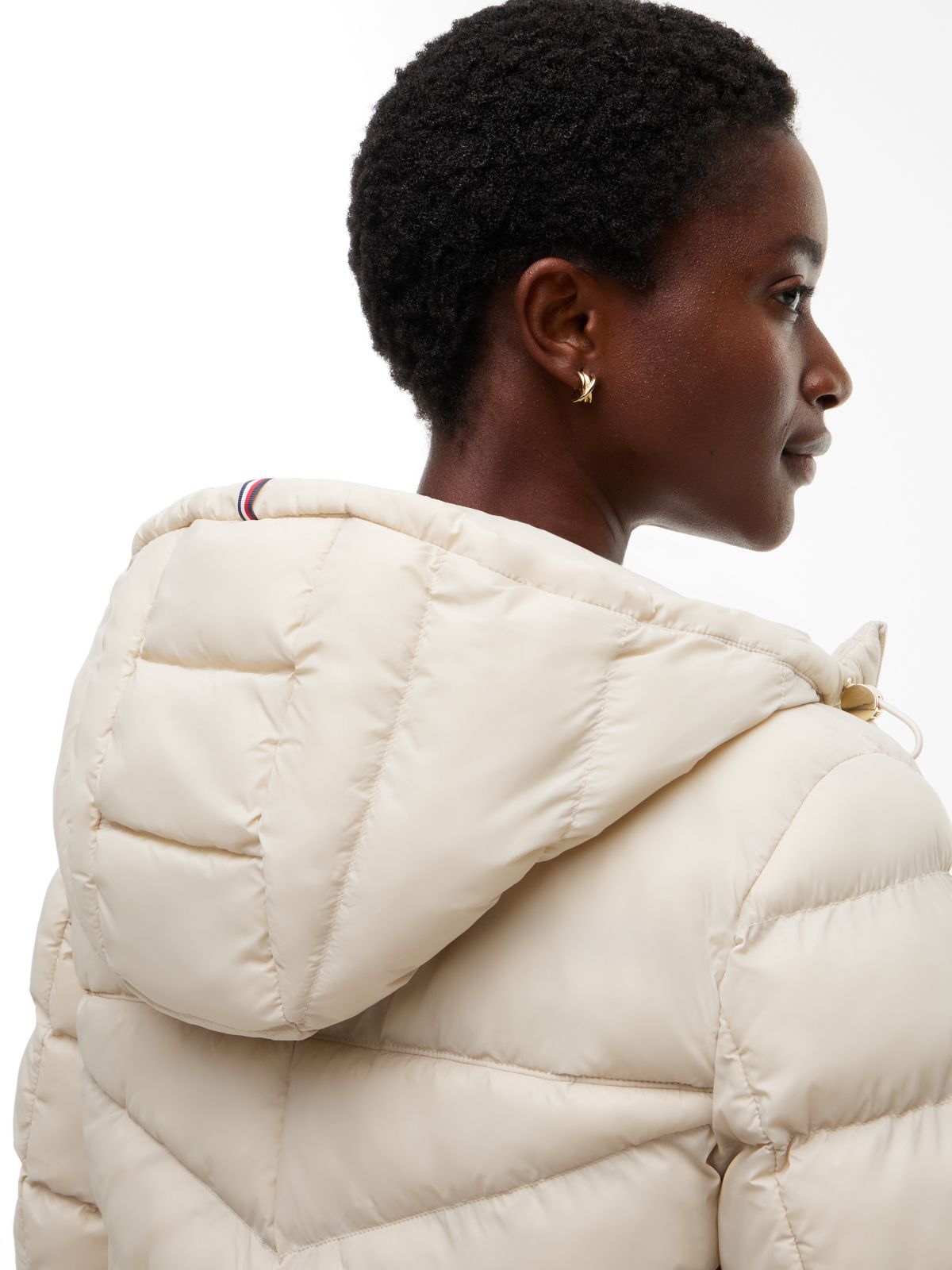 Lightweight Quilted Hooded Jacket — Classic Beige