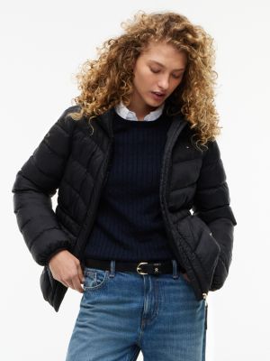 Lightweight Quilted Hooded Jacket, Black