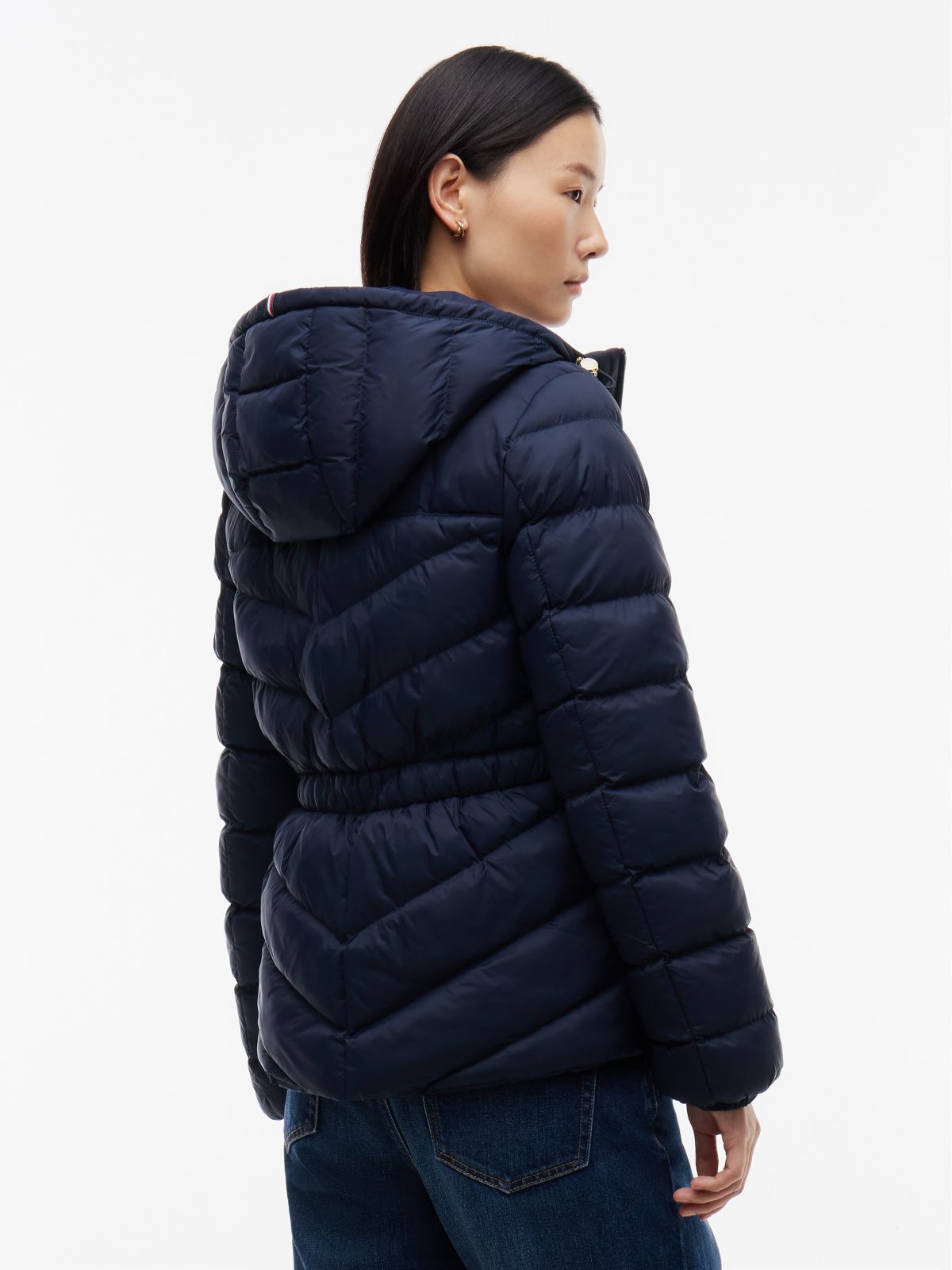 Lightweight Quilted Hooded Jacket — Navy Blue