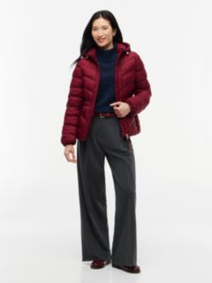 Lightweight Quilted Hooded Jacket — Burgundy 2