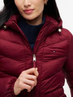 Lightweight Quilted Hooded Jacket — Burgundy 3