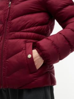 Lightweight Quilted Hooded Jacket — Burgundy 4