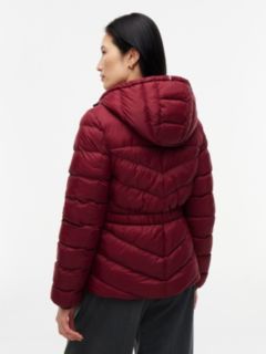 Lightweight Quilted Hooded Jacket — Burgundy 5