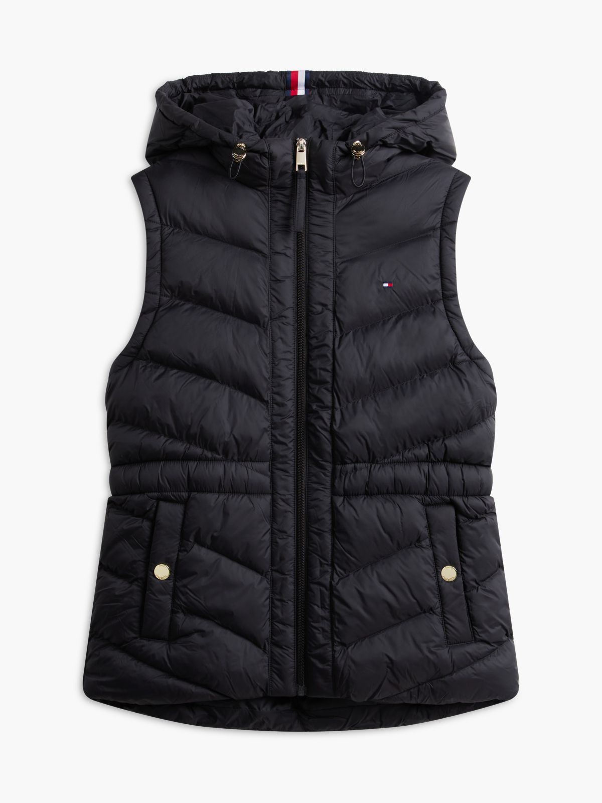 Lightweight Quilted Hooded Vest — Black