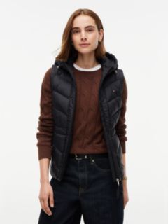 Lightweight Quilted Hooded Vest — Black 1