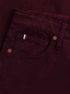Женские джинсы Tommy Hilfiger High-Rise Garment-Dyed Wide Leg Jean, цвет: Бордовый — фото 7