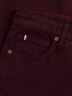 High-Rise Garment-Dyed Wide Leg Jean — Burgundy 7