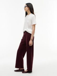 High-Rise Garment-Dyed Wide Leg Jean — Burgundy 3