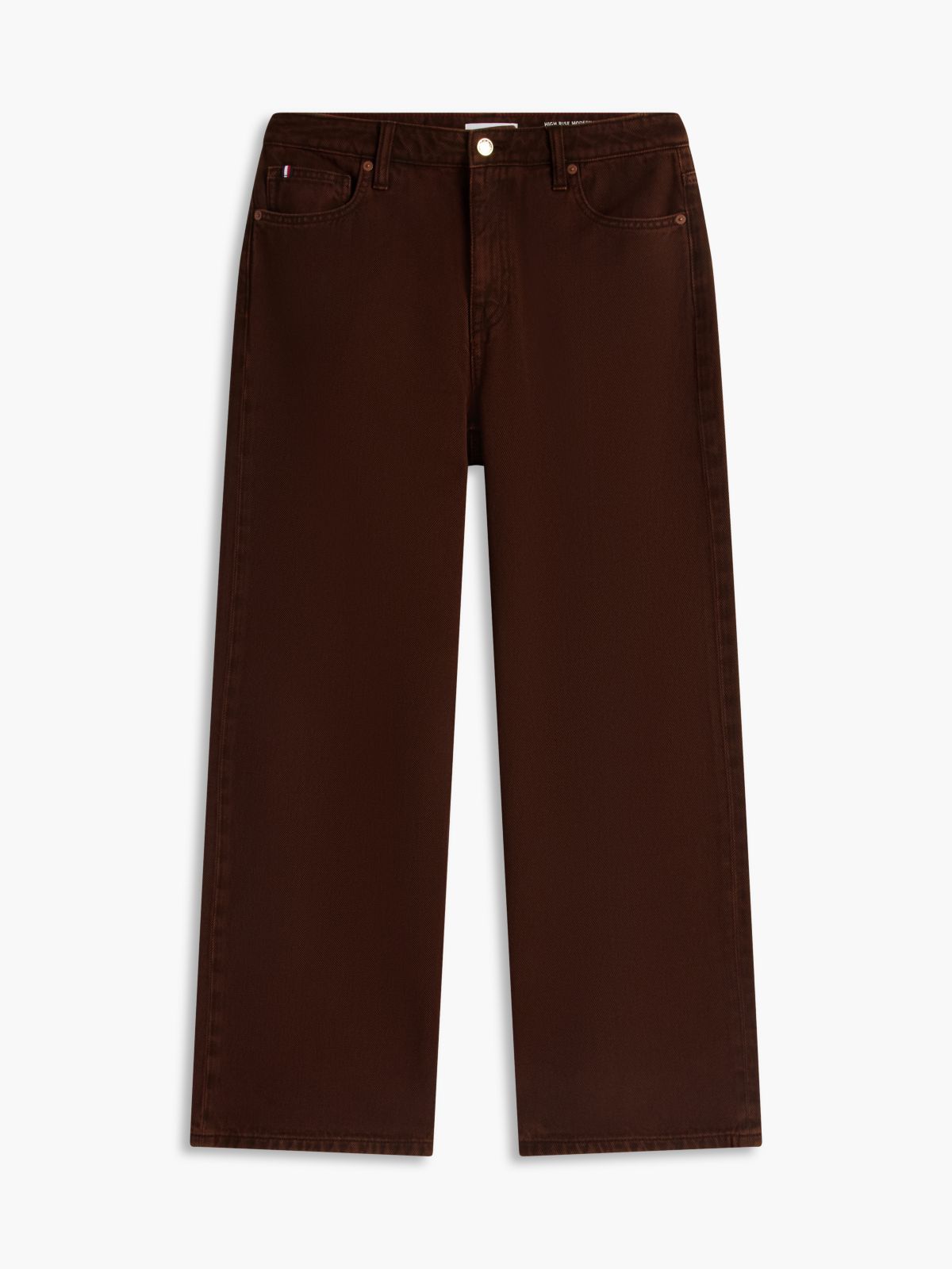 High-Rise Garment-Dyed Wide Leg Jean — Pure Brown