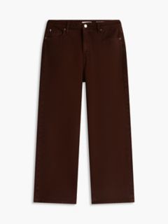 High-Rise Garment-Dyed Wide Leg Jean — Pure Brown 7