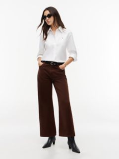 High-Rise Garment-Dyed Wide Leg Jean — Pure Brown 2