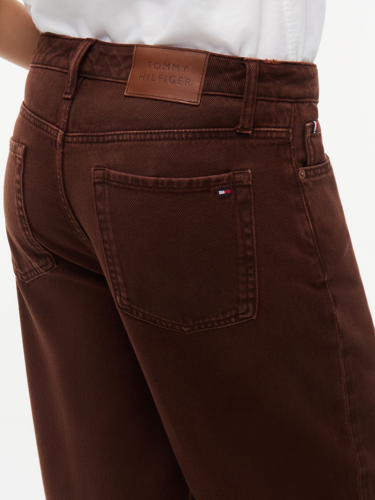 High-Rise Garment-Dyed Wide Leg Jean — Pure Brown