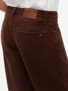 High-Rise Garment-Dyed Wide Leg Jean — Pure Brown 4
