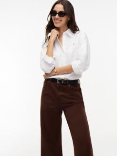 High-Rise Garment-Dyed Wide Leg Jean — Pure Brown 5