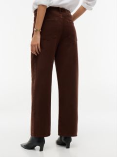 High-Rise Garment-Dyed Wide Leg Jean — Pure Brown 6