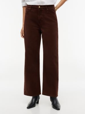 High-Rise Garment-Dyed Wide Leg Jean, Pure Brown