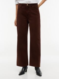 High-Rise Garment-Dyed Wide Leg Jean — Pure Brown 1