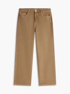 High-Rise Garment-Dyed Wide Leg Jean — Camel 7