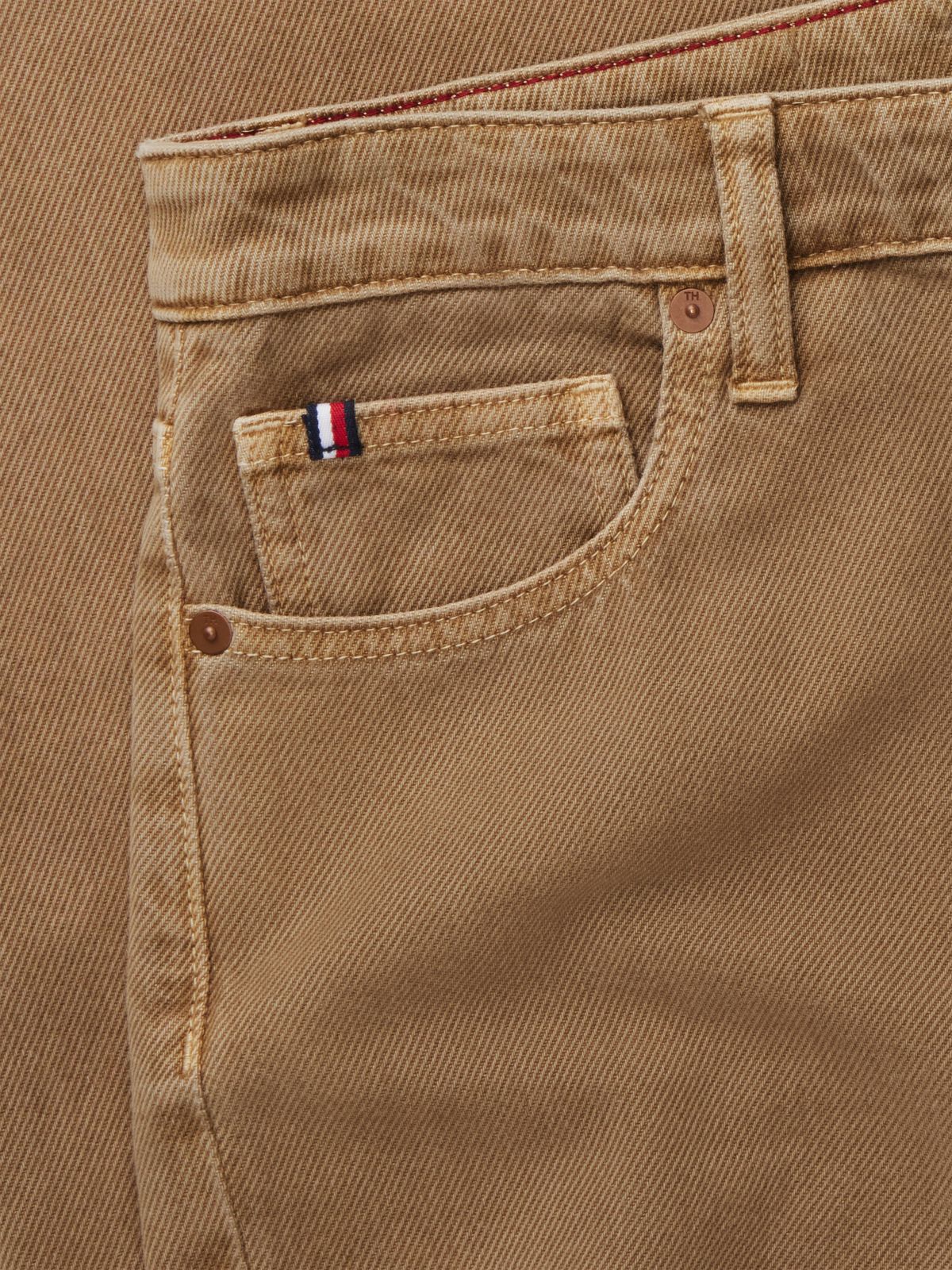 High-Rise Garment-Dyed Wide Leg Jean — Camel
