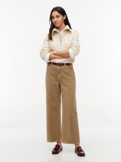High-Rise Garment-Dyed Wide Leg Jean — Camel 2