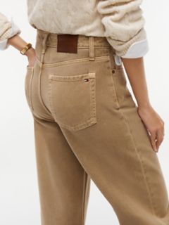 High-Rise Garment-Dyed Wide Leg Jean — Camel 4